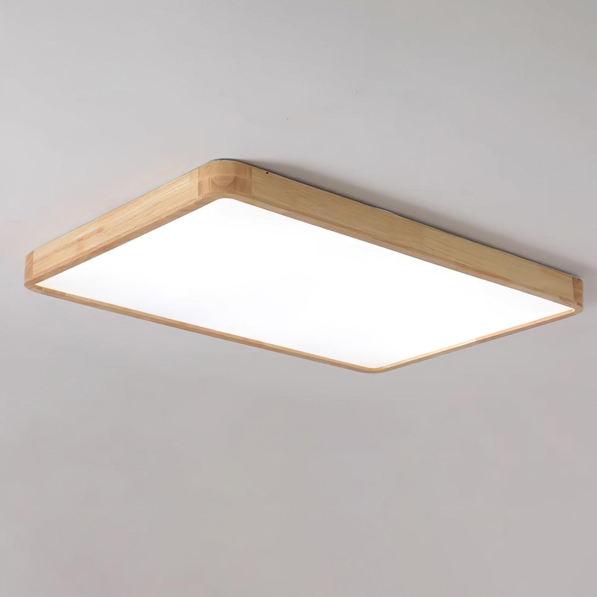 Adjustable LEDs And Acrylic Shade Geometric Wooden Ceiling Light